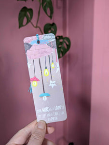 Lights Bookmark | Psalm 119 | Lamp unto my feet | Bookmark | Velvety Touch Bookmark with Gorgeous Pink Tassles