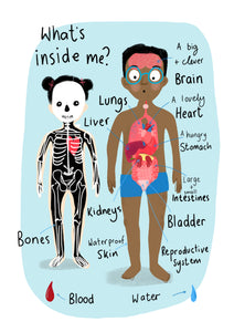 BLUE What's Inside me? | Human Body Print | Educational print | Homeschool | Nursery | Playroom