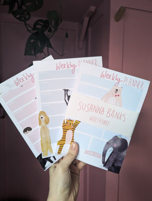 Party Animals WEEKLY PLANNER | Susanna Banks Weekly Planner | Blank Stationery | Stationery | Desk Planner