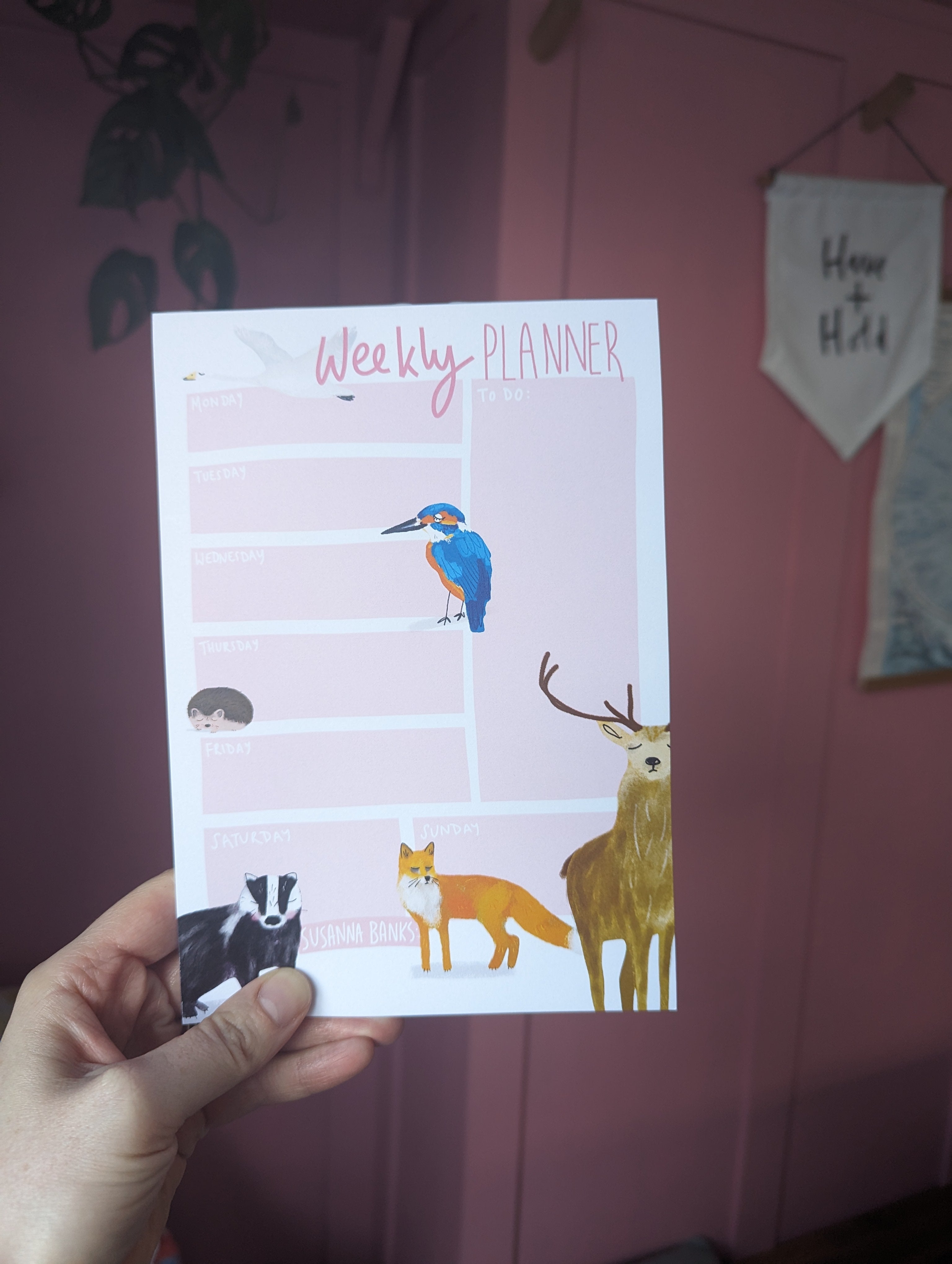 Woodland Animals WEEKLY PLANNER | Susanna Banks Weekly Planner | Blank Stationery | Stationery | Desk Planner