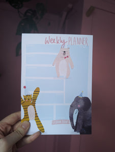 Party Animals WEEKLY PLANNER | Susanna Banks Weekly Planner | Blank Stationery | Stationery | Desk Planner