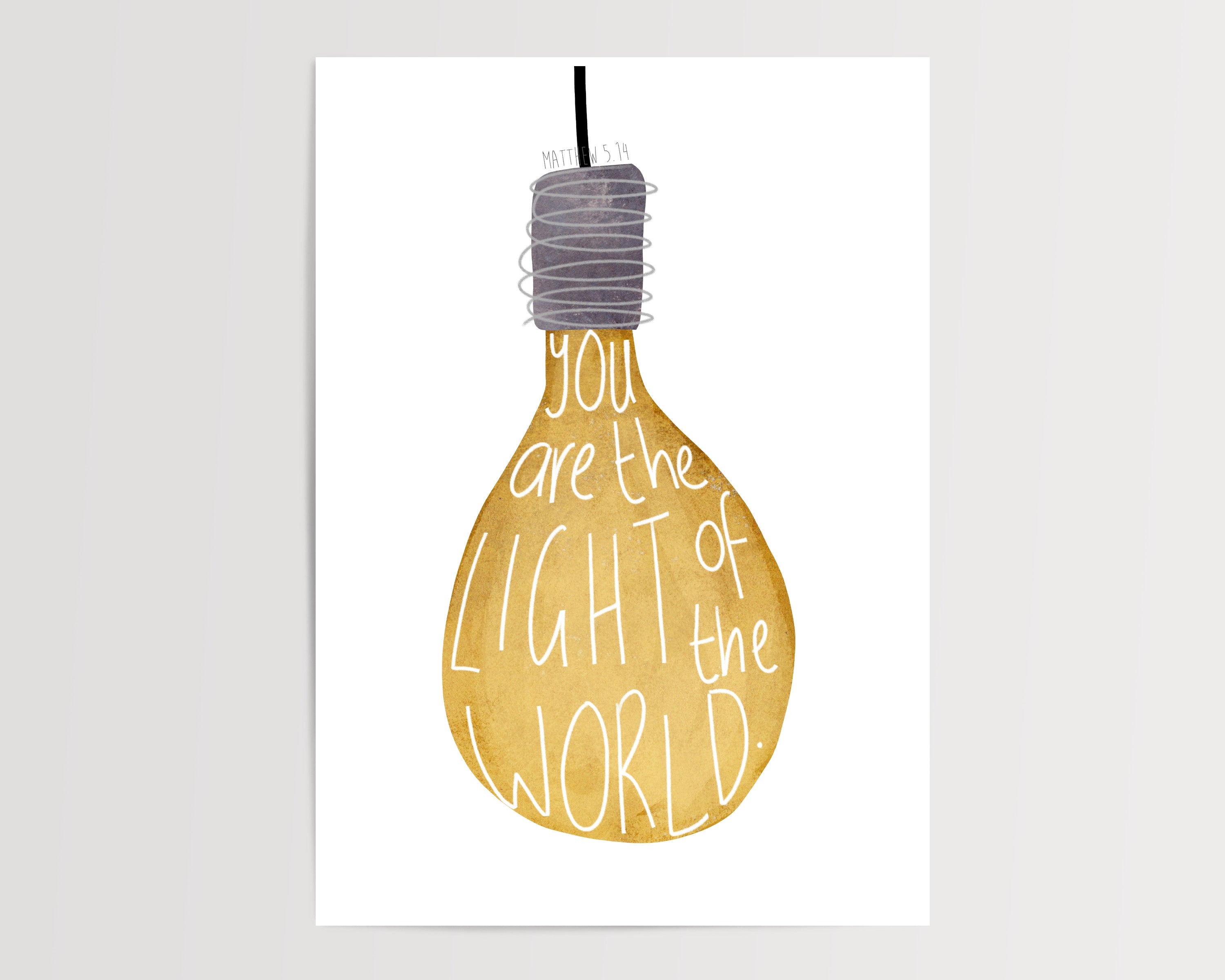 You are the Light of the World Print | Matthew | Bible Print | Bible Verse | Encouragement | Christian Gift