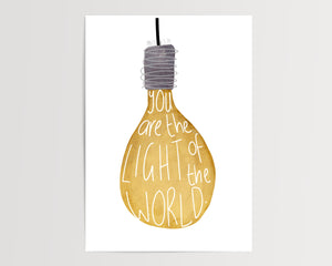 You are the Light of the World Print | Matthew | Bible Print | Bible Verse | Encouragement | Christian Gift