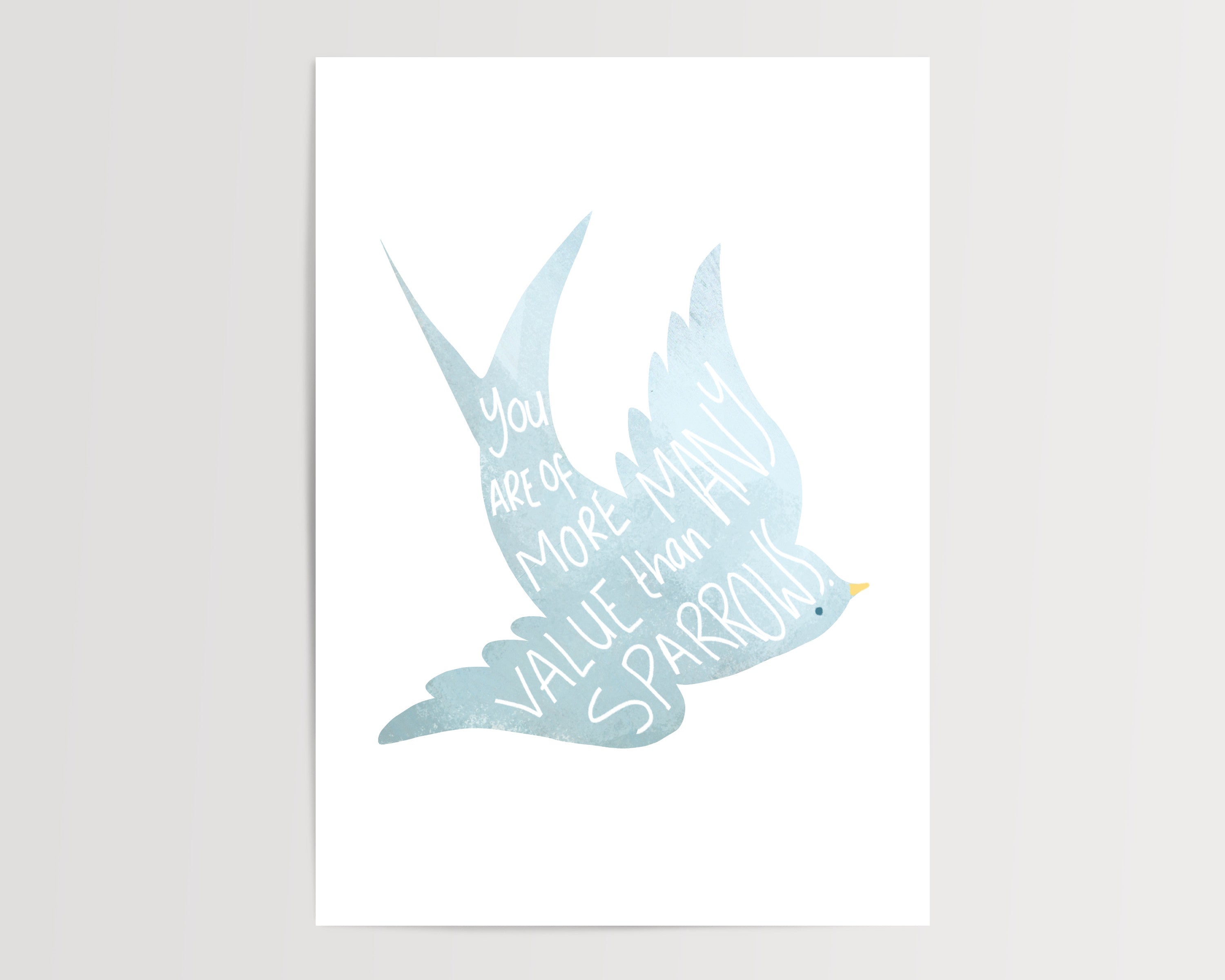 You are of more value than many sparrows Print | Matthew | Bible Print | Bible Verse | Encouragement | Christian Gift