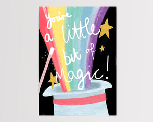 Rainbow | You're a little bit of magic | Magic Print | You're Magic | Affirmation | love | Nursery | Wall Art | Children's Art | Kids room
