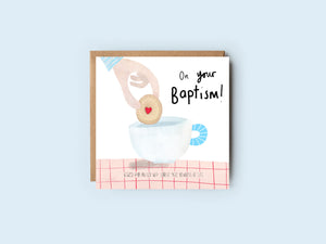 Baptism | Biscuit and tea cup | Faith Card