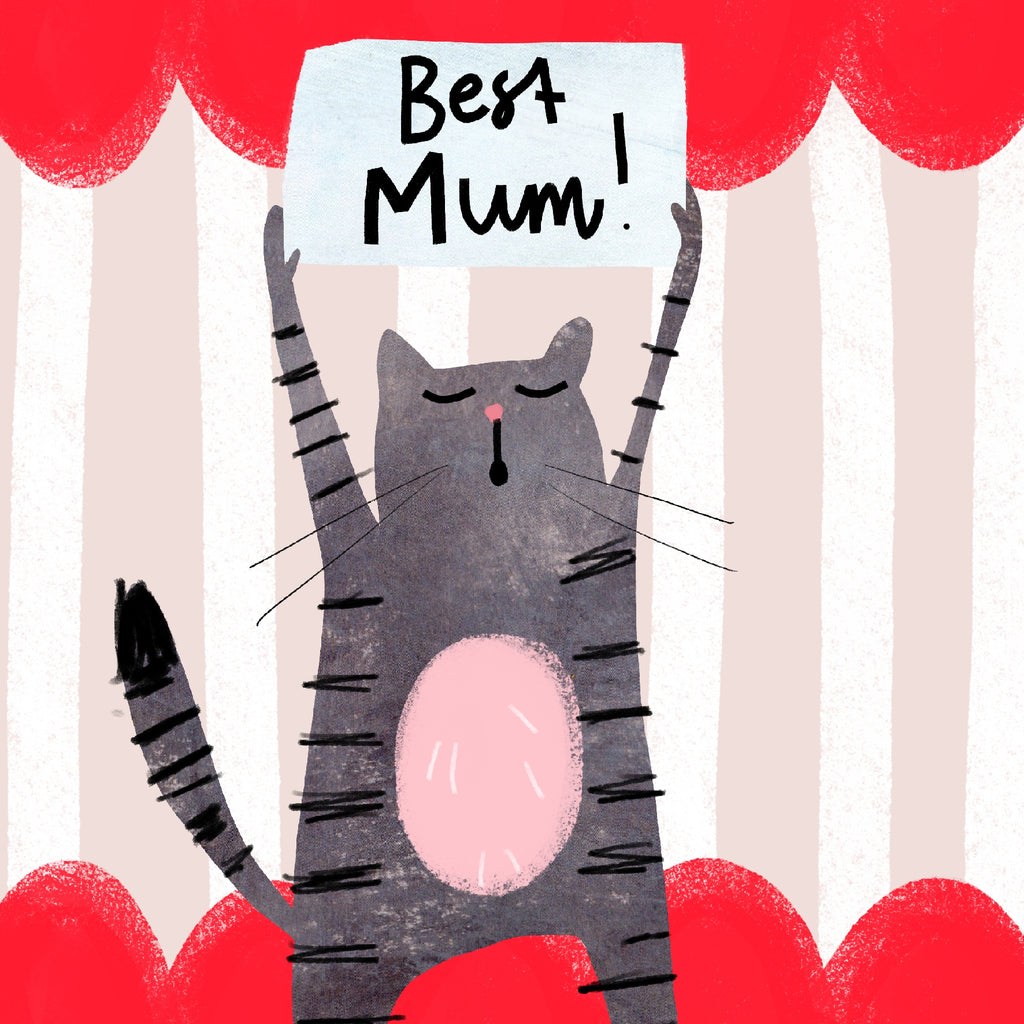 Best Mum | Mother's Day Card | Mothering Sunday | Mum Card | Cat Mum