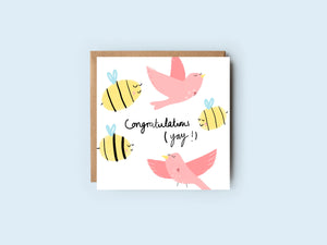 Birds and the Bees | Pregnancy | Expecting | New Mum | New Baby | Family Card | Congratulations
