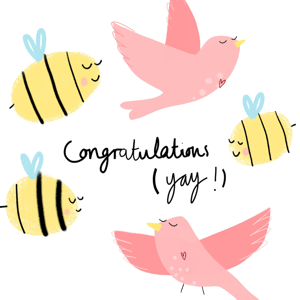 Birds and the Bees | Pregnancy | Expecting | New Mum | New Baby | Family Card | Congratulations