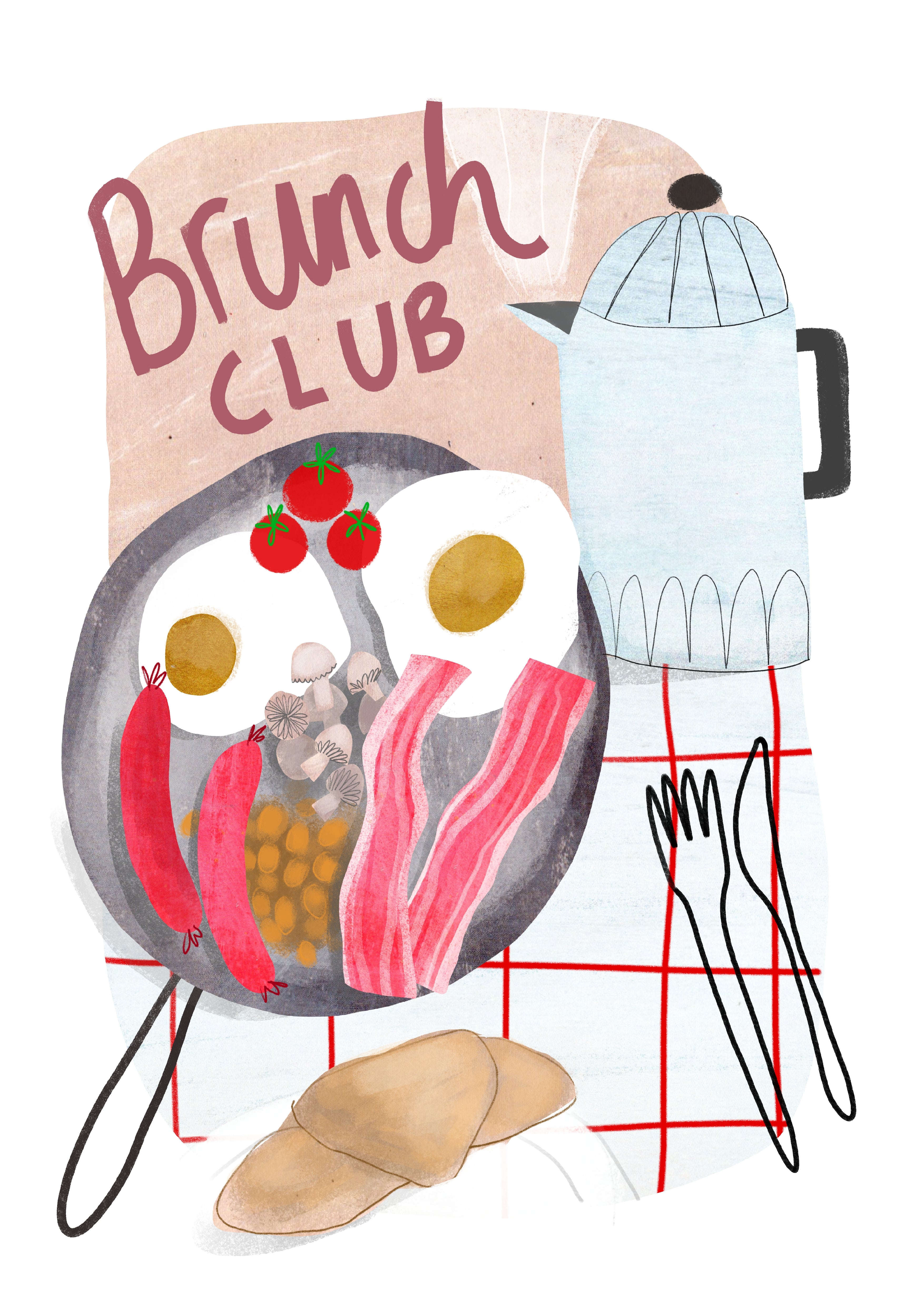 A3 Brunch Club Print | Breakfast Print