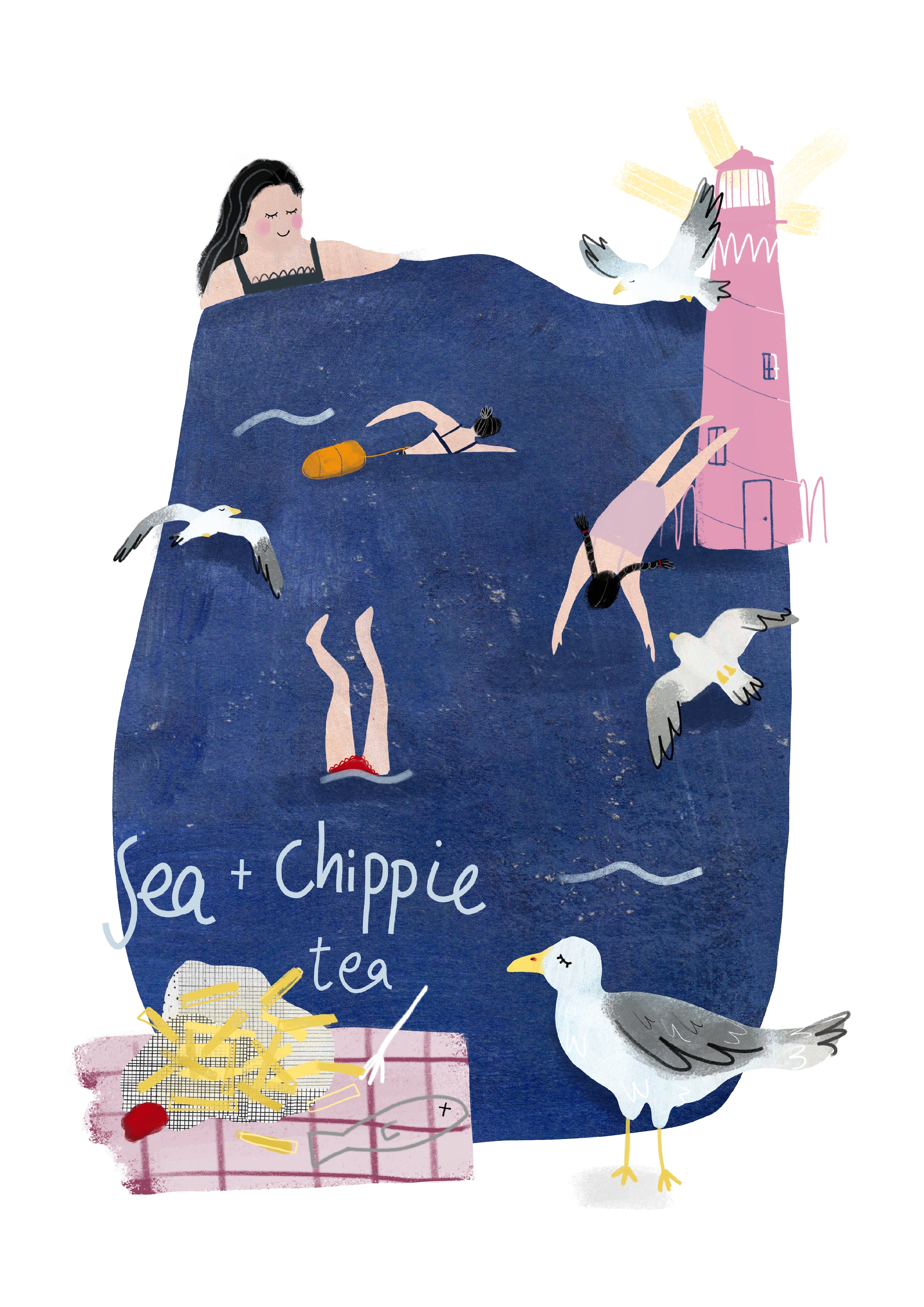 Chippie Tea and Swim Print | Swimming Print