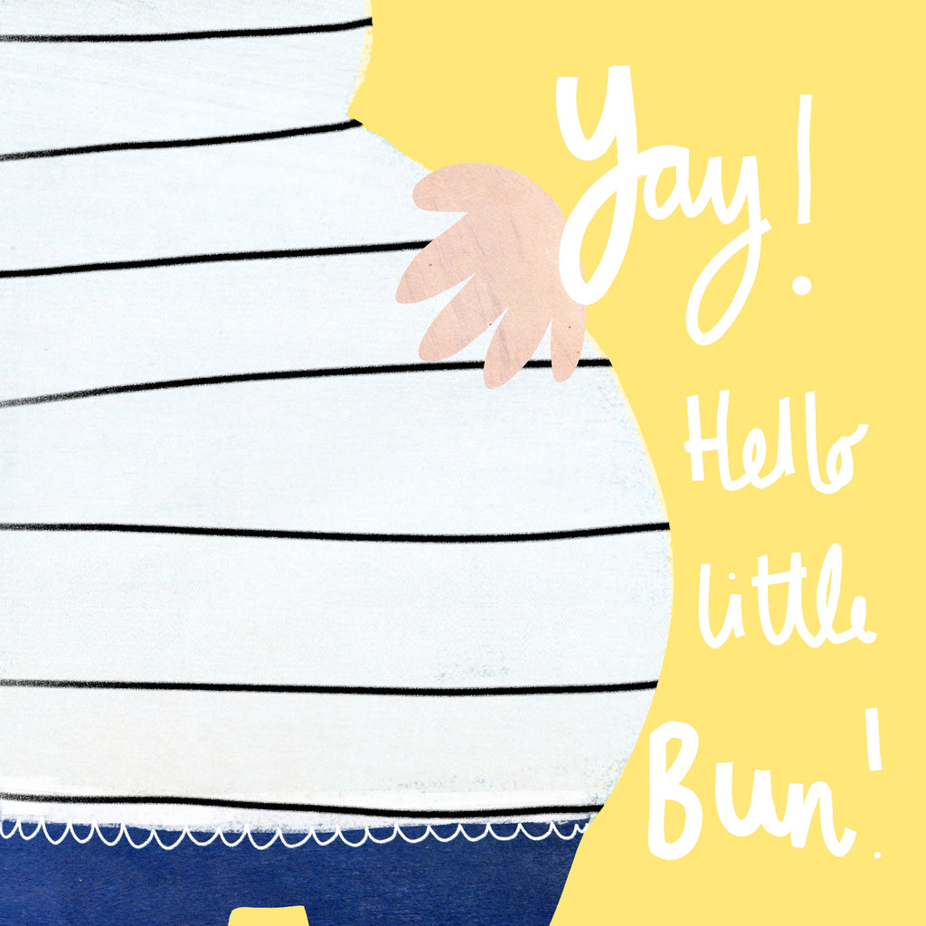 Yay! Hello little bun! | Bun in the oven | Bump Card | Pregnancy | Expecting | New Mum | New Baby | Family Card | Congratulations