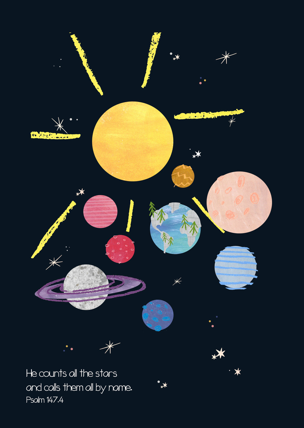 A3 Solar System with Verse Print