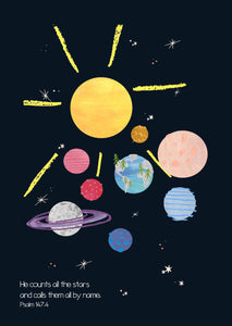 A3 Solar System with Verse Print