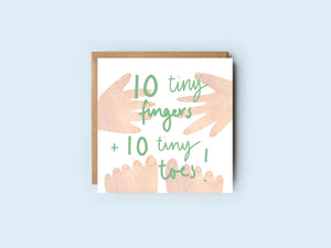 Ten Tiny Fingers and Ten Tiny Toes | New Baby | Family Card | Congratulations