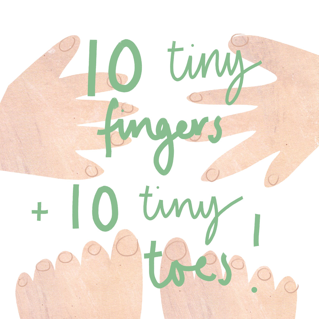 Ten Tiny Fingers and Ten Tiny Toes | New Baby | Family Card | Congratulations