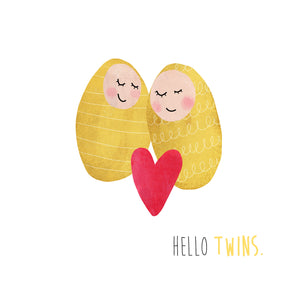 Twins Card | Baby Card | Family Card | Celebration Card