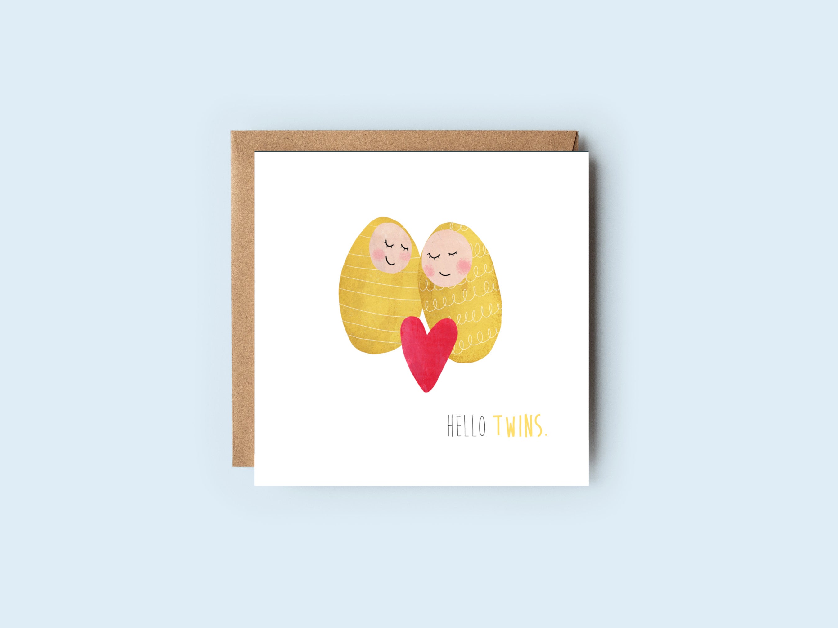 Twins Card | Baby Card | Family Card | Celebration Card
