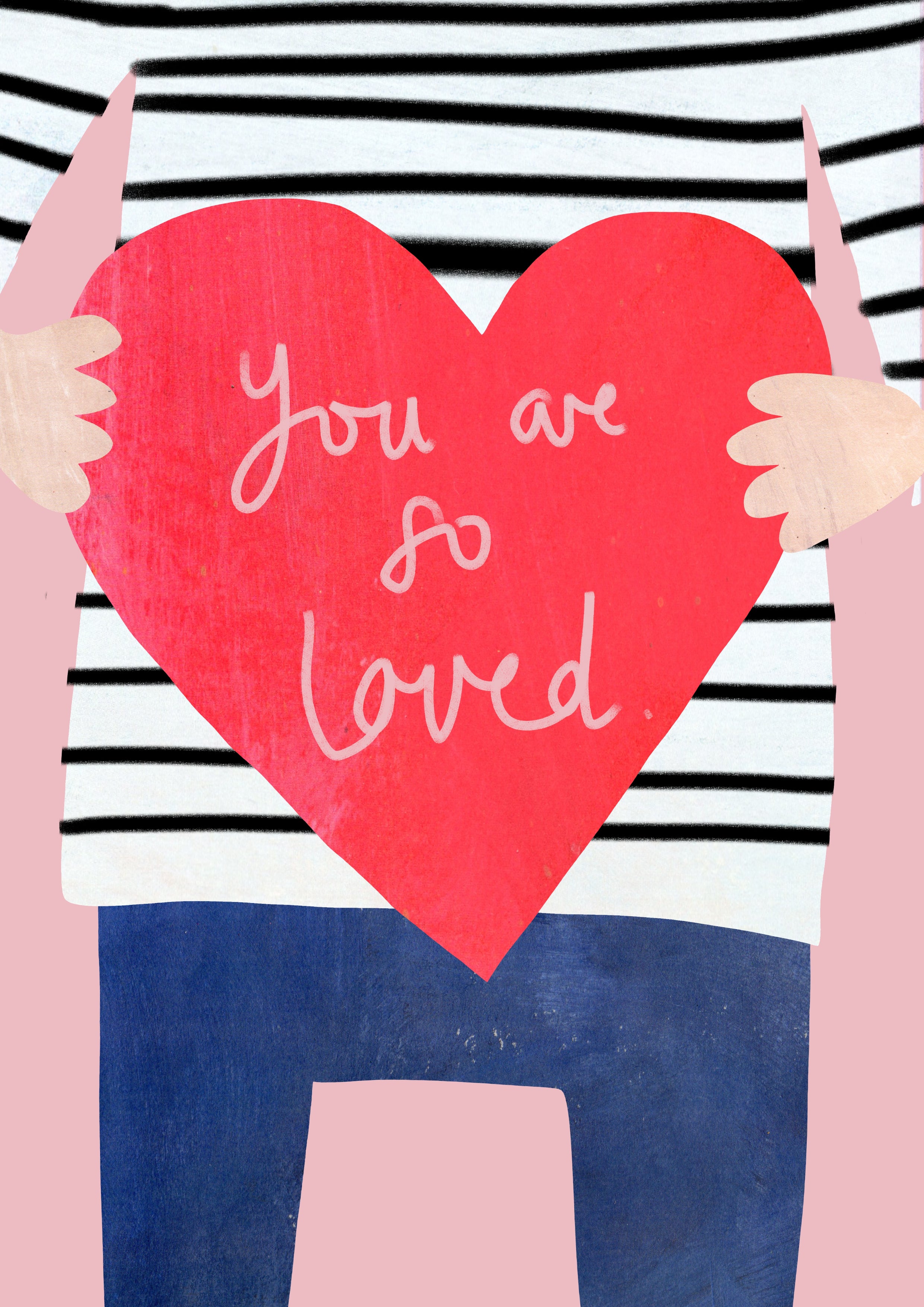 Pink | You are so loved | Affirmation print | Heart Print | Loved | Nursery | Wall Art | Children's Art | Kids room