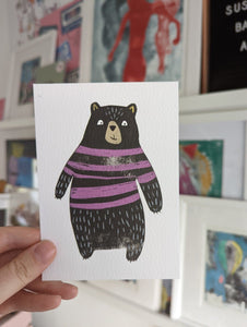 A6 Bear Postcard