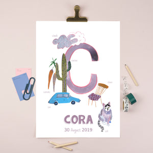 Personalised Alphabet Print (Letter C)