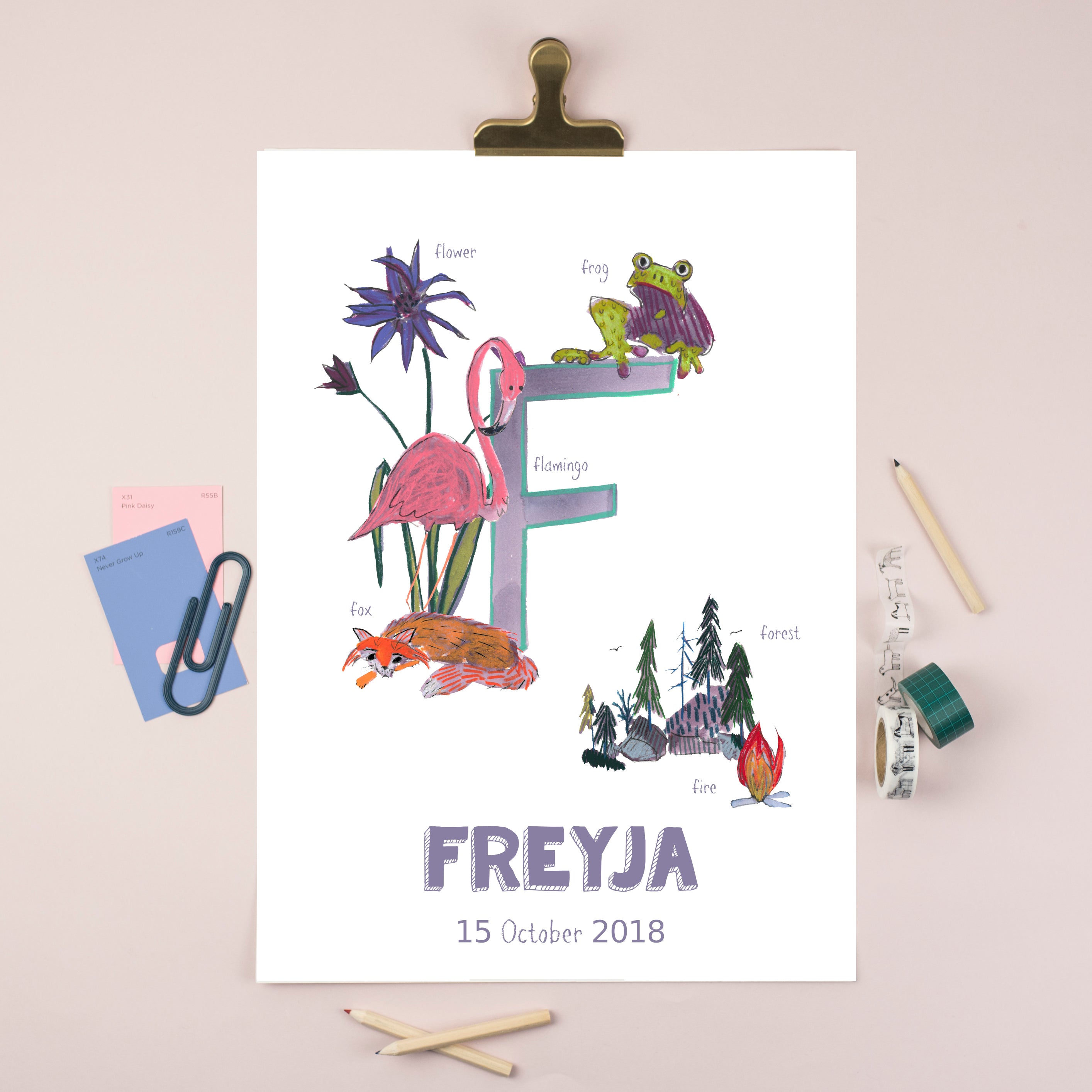 Personalised Alphabet Print (Letter F)