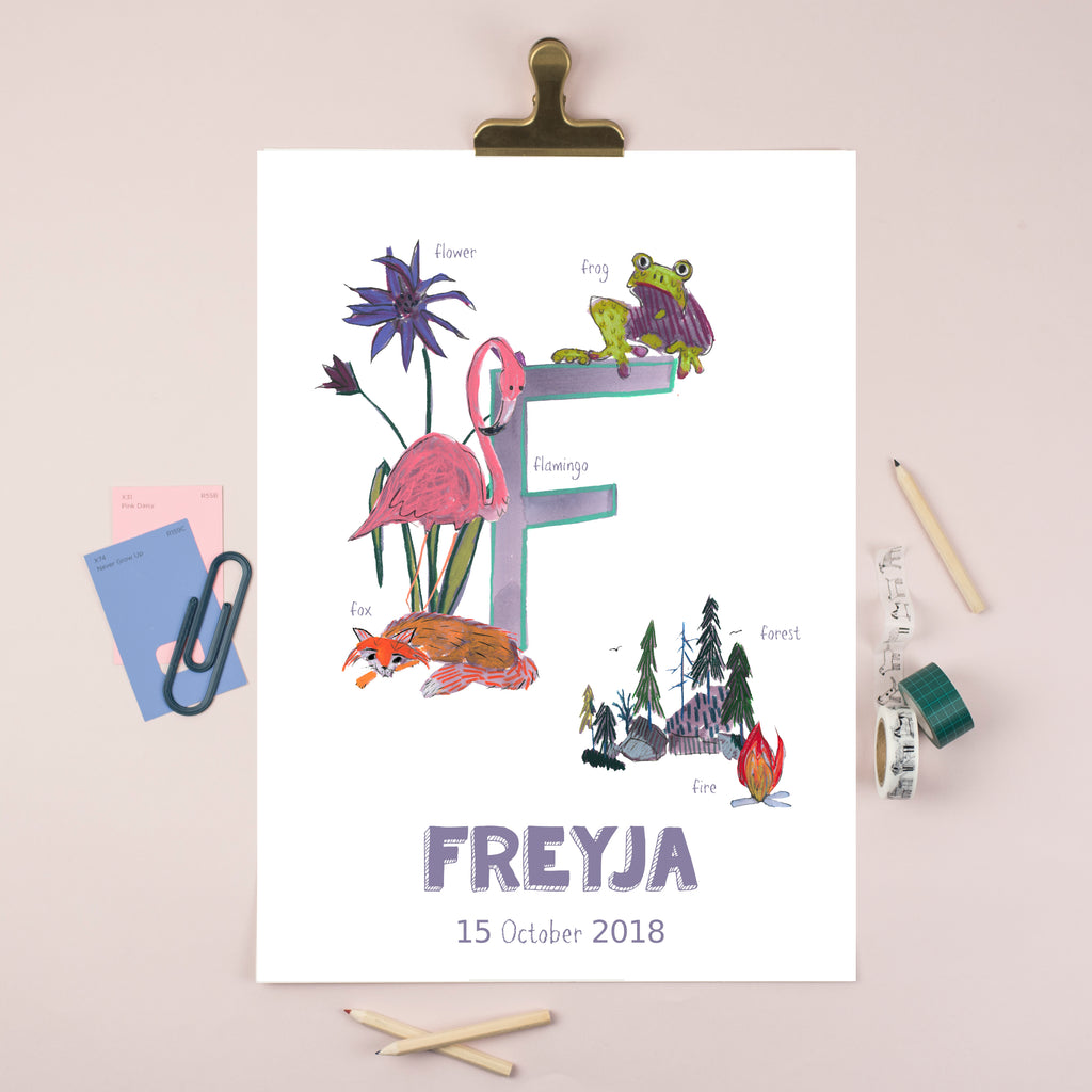 Personalised Alphabet Print (Letter F)