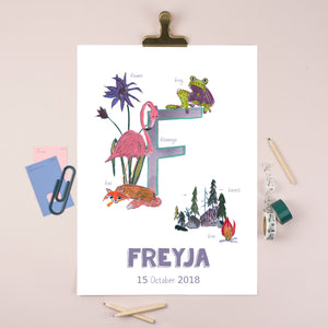 Personalised Alphabet Print (Letter F)