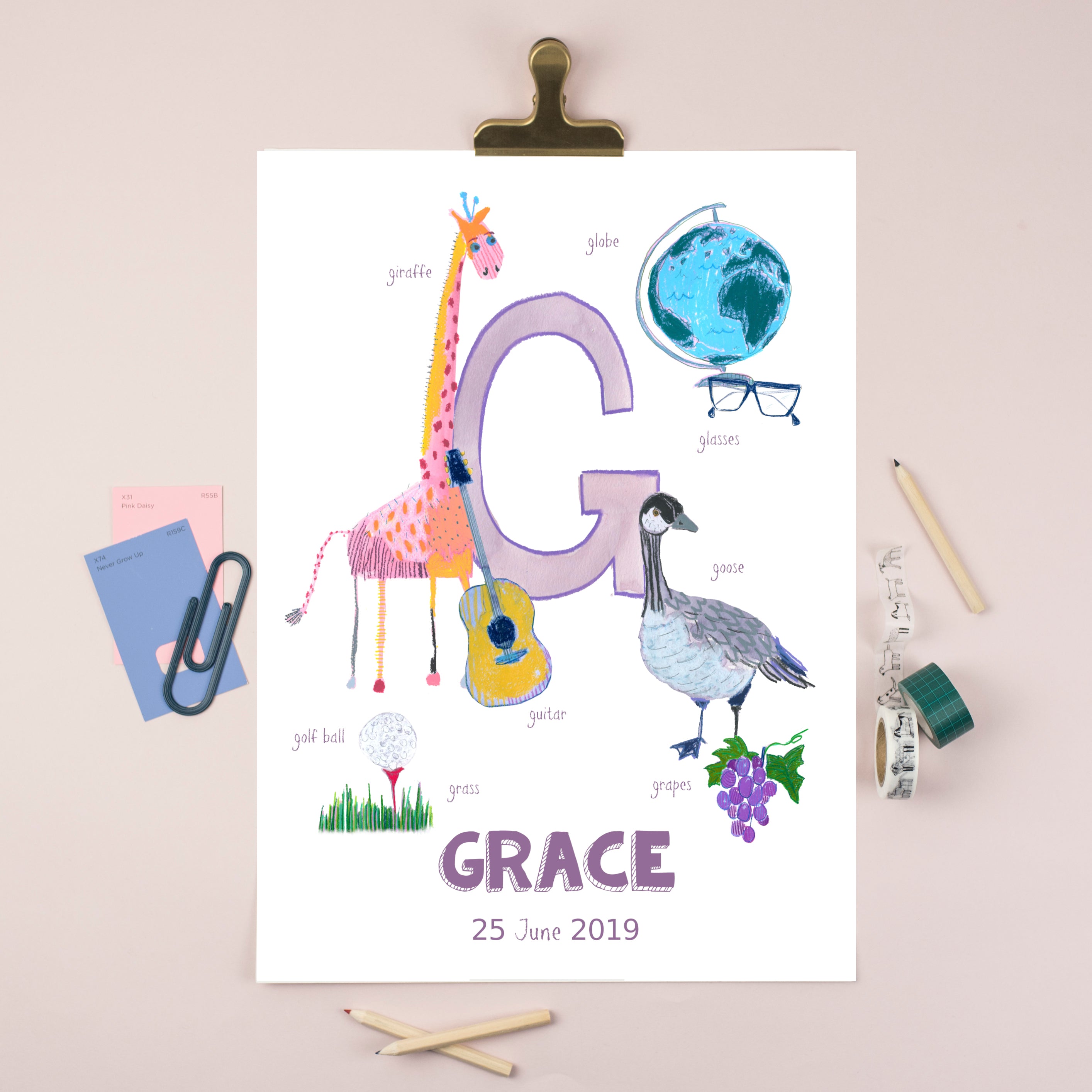 Personalised Alphabet Print (Letter G)