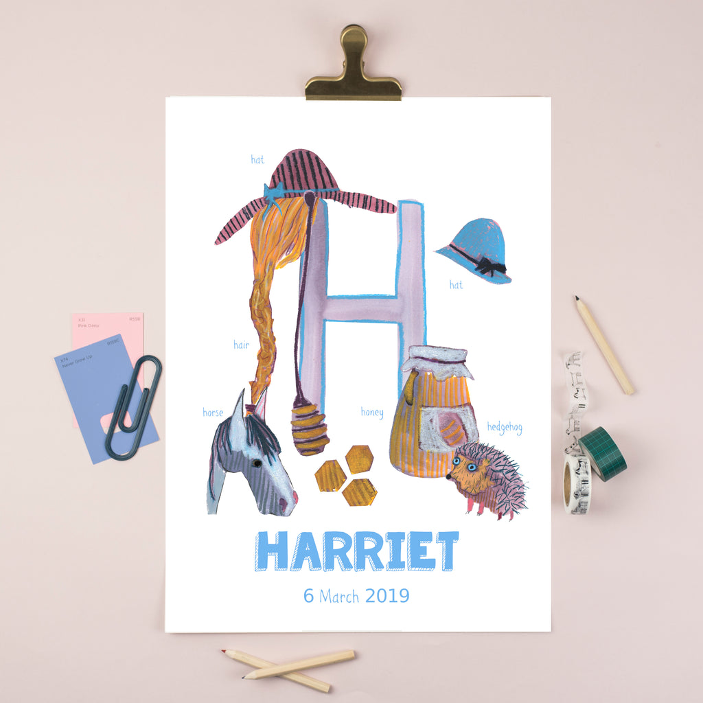 Personalised Alphabet Print (Letter H)