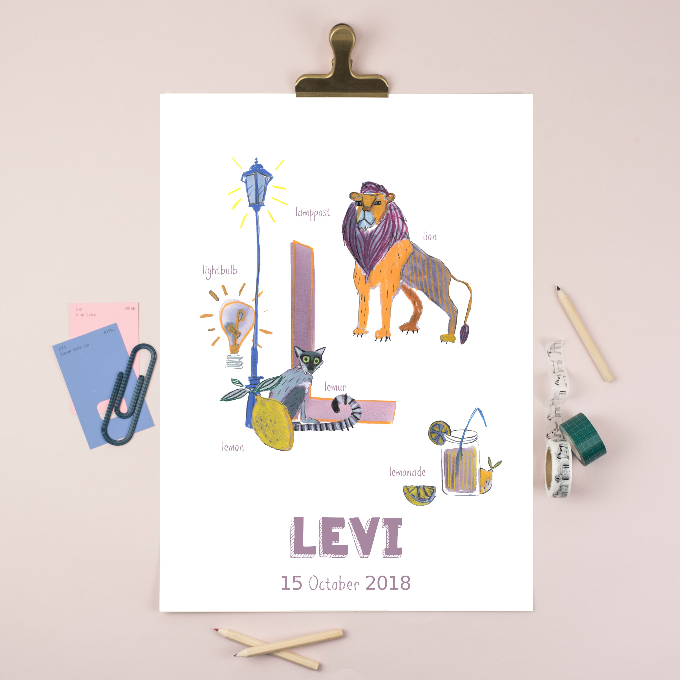 Personalised Alphabet Print (Letter L)