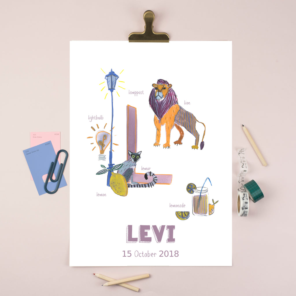 Personalised Alphabet Print (Letter L)
