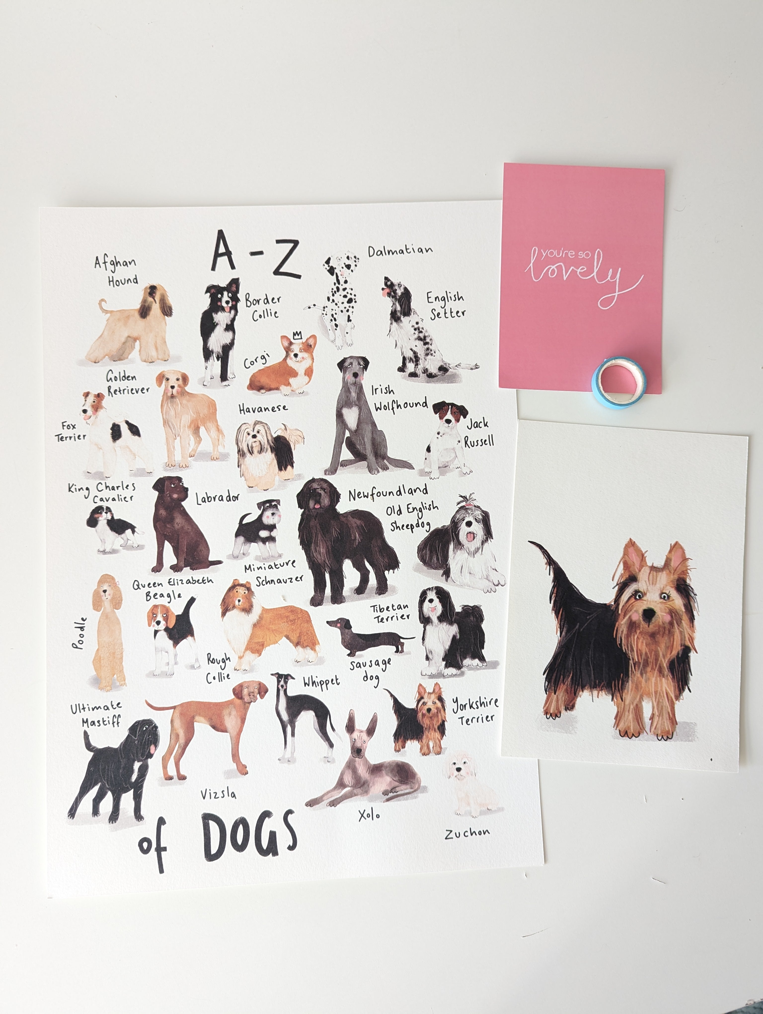 A3 A-Z Dogs Alphabet Print