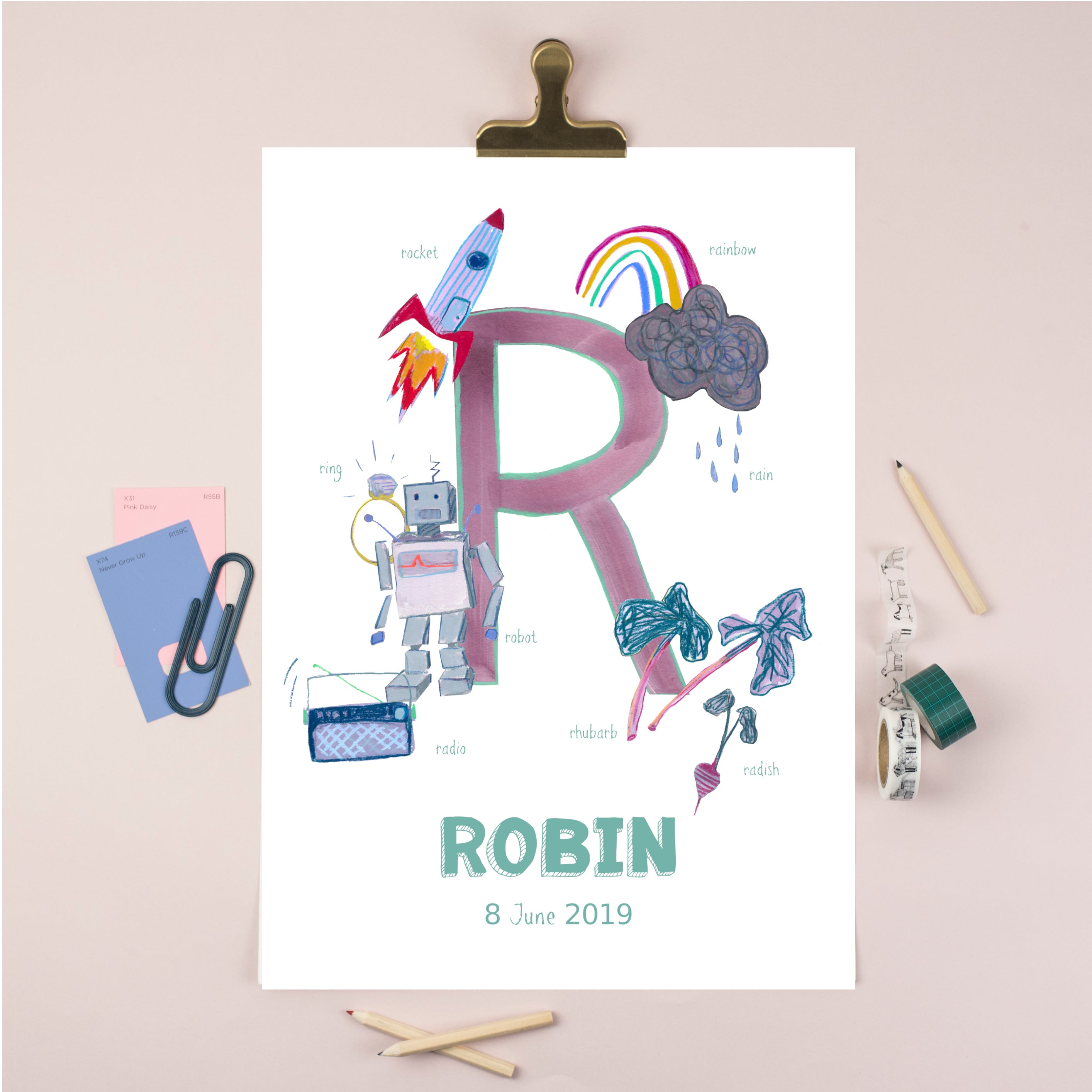 Custom R Service Alphabet Personalised Alphabet Print (Letter R) – Susanna Banks Art