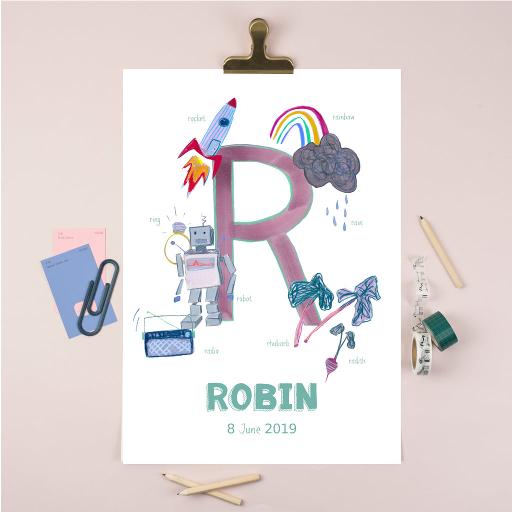 Personalised Alphabet Print (Letter R)