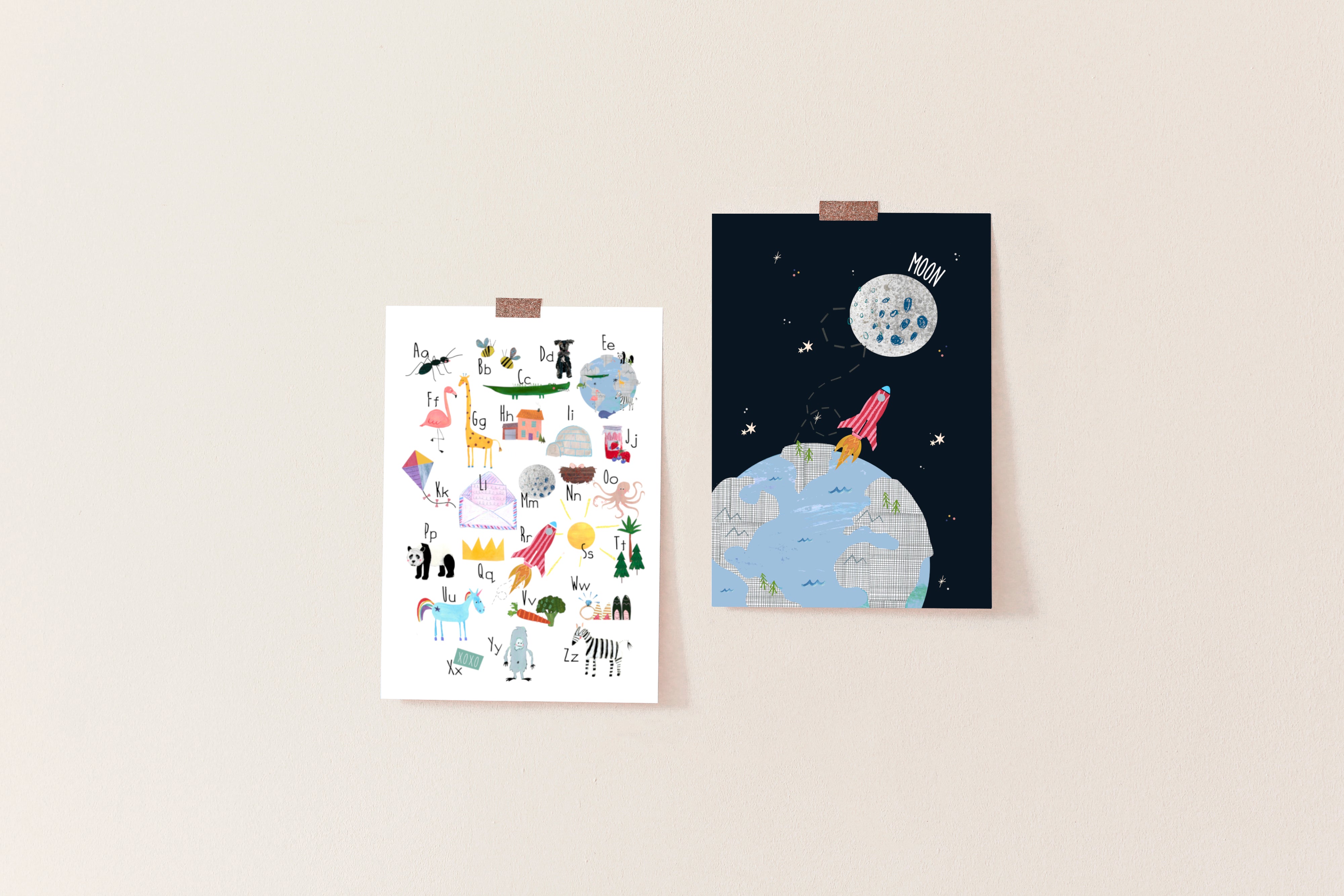 A3 Rocket to Moon Print