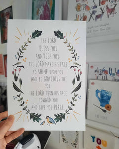 Illustrated Text Print - Blessing