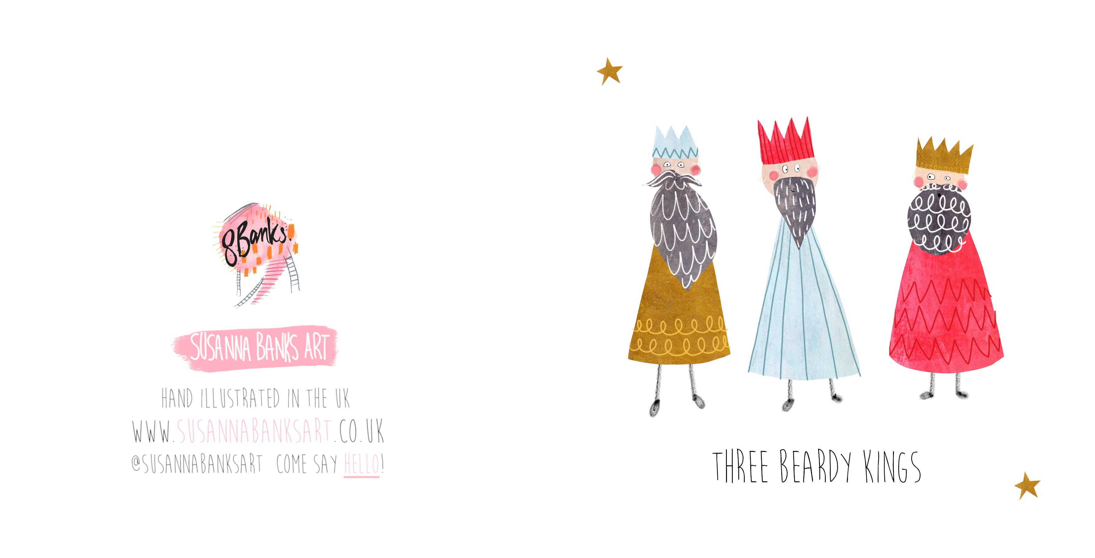 Three Beardy Kings - Christmas Card