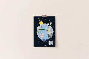 A3 Earth in Space Print