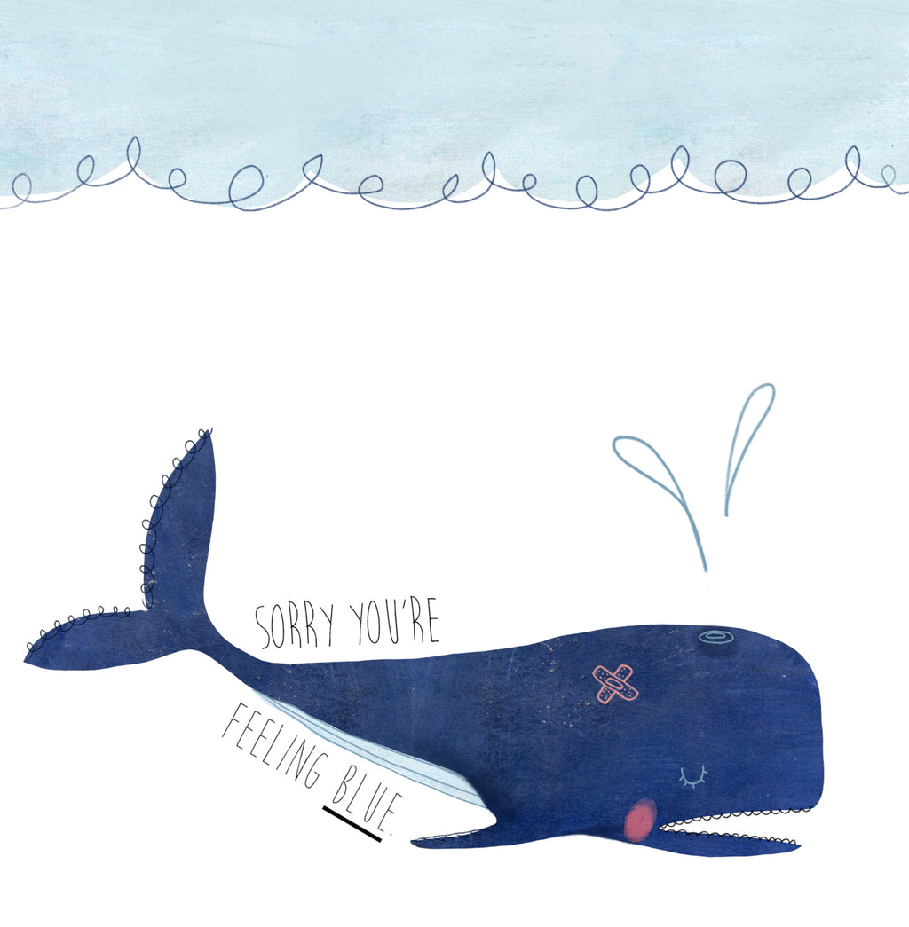 Thinking of you - Sorry You're Feeling Blue Whale Card