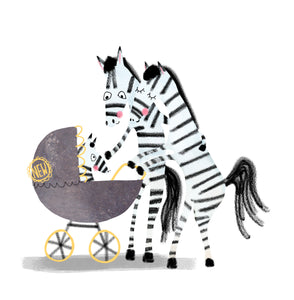New Baby Zebra Card