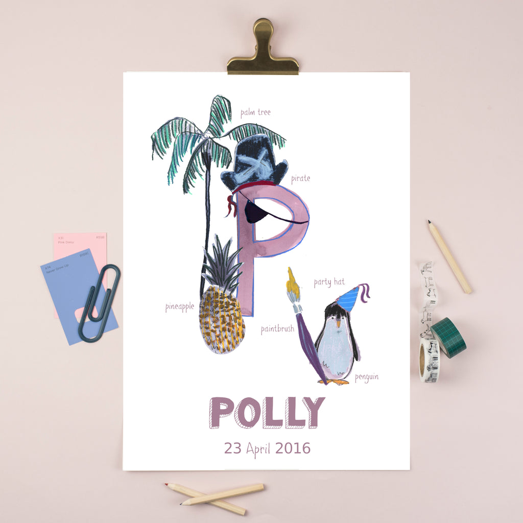 Personalised Alphabet Print (Letter P)
