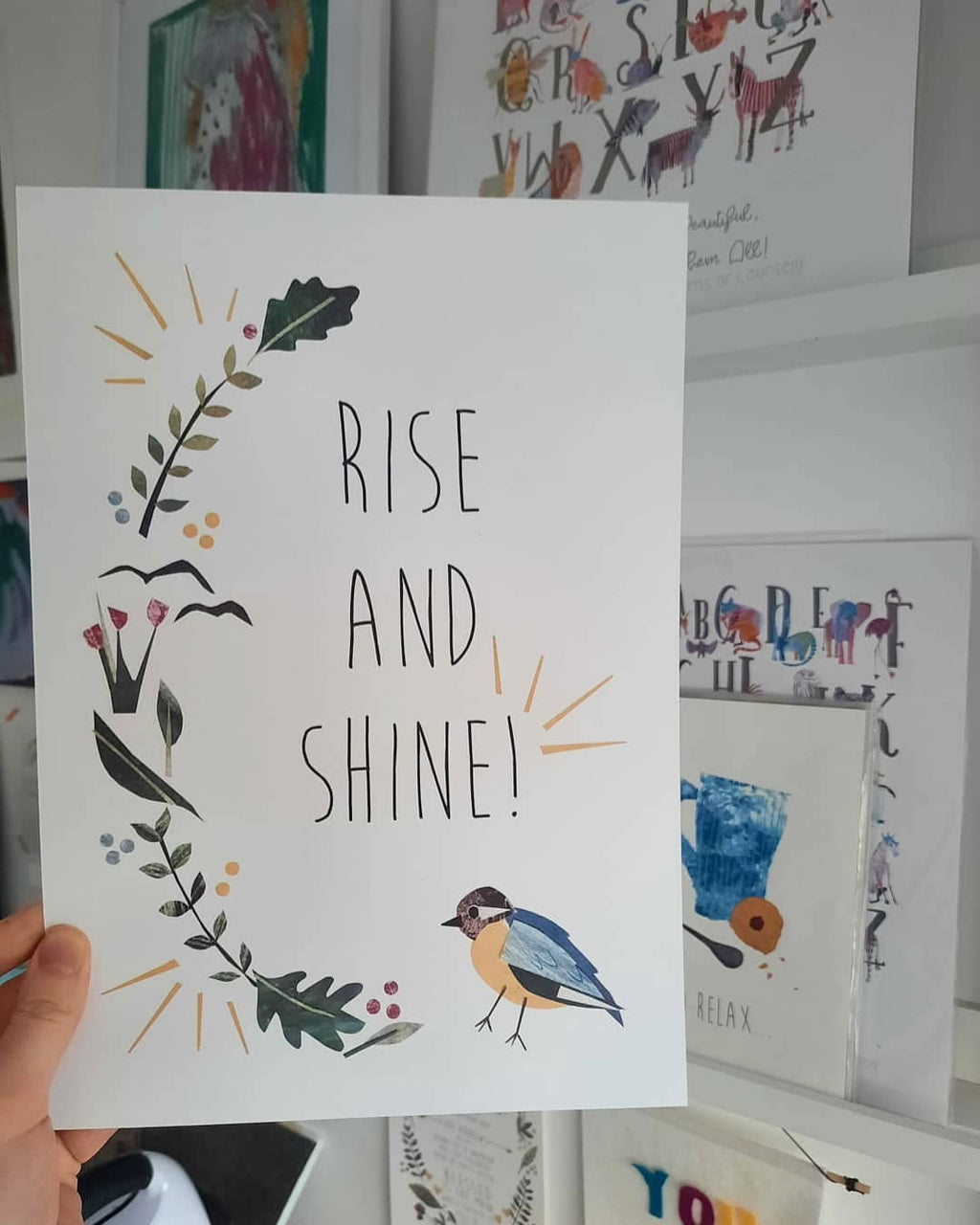 Illustrated Text Print - Rise and Shine