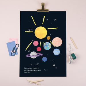 A3 Solar System with Verse Print