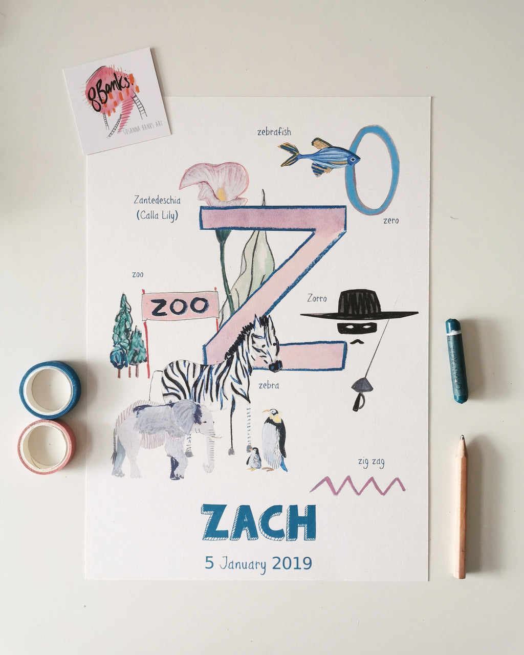 Personalised Alphabet Print (Letter Z)